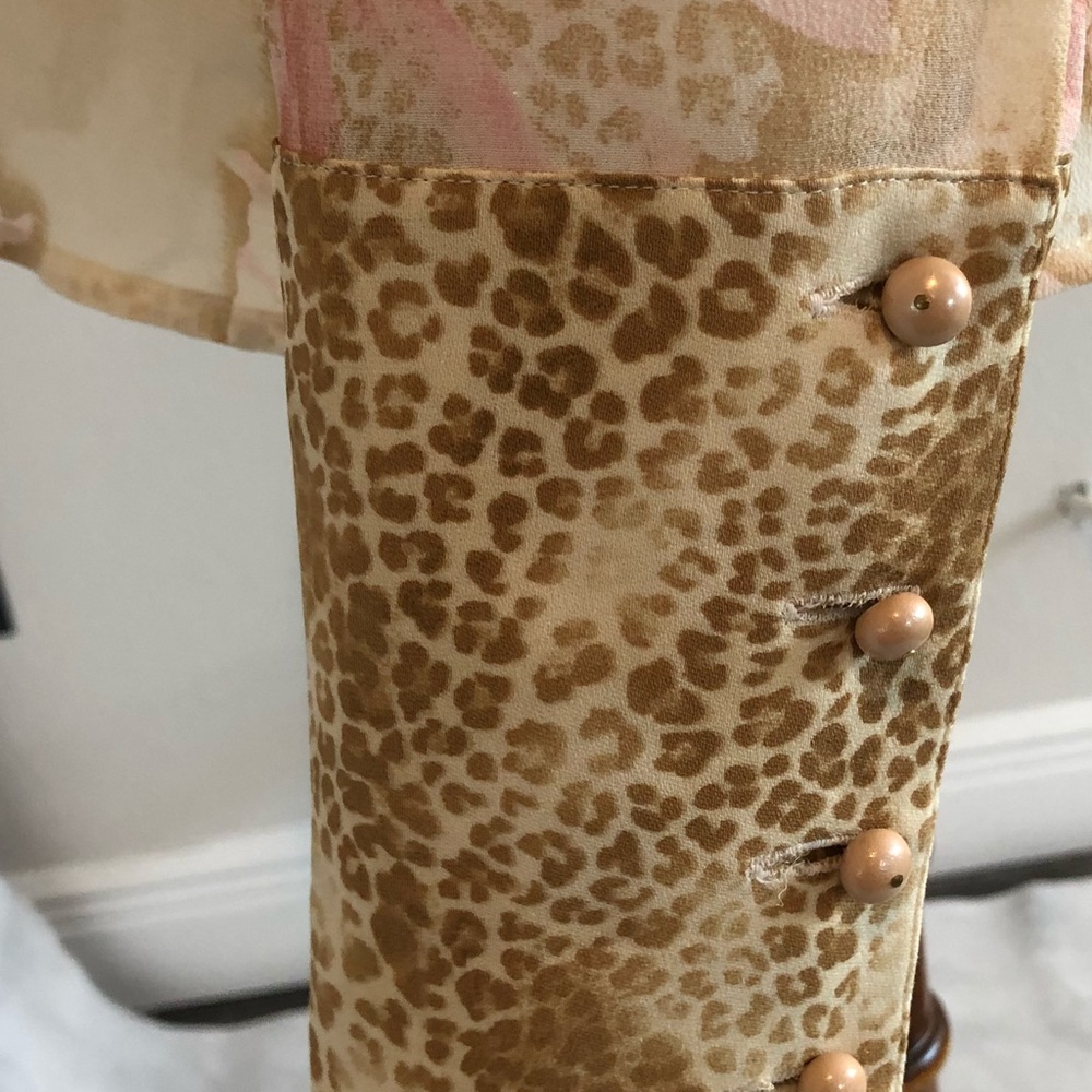 Escada Animal Print & Floral Long Sleeve Blouse - Picture 6 of 8